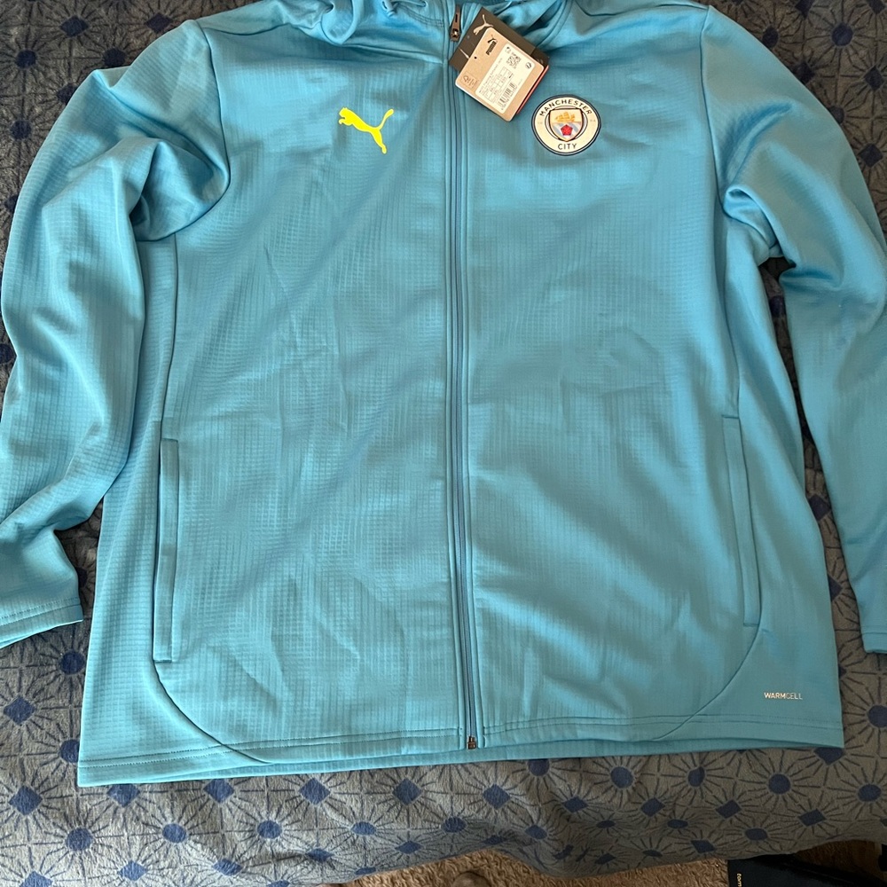 Puma Sky Blue Manchester City Full-Zip Jacket NWT XXL